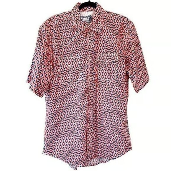 NEW! Wrangler Men's 20X Competition Short Sleeve Western Snap Shirt Size Medium - Picture 1 of 8